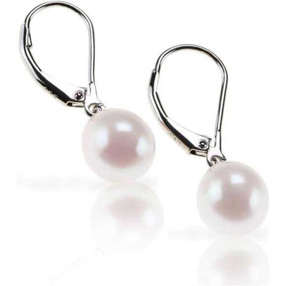 Handpicked Quality Freshwater Cultured Pearl Earrings Dangle Stud Pearl Earrings - Picture 3 of 6